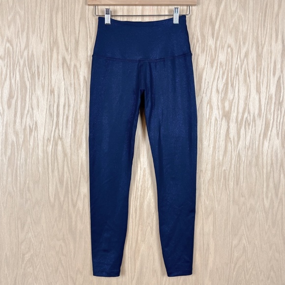 Beyond Yoga Twinkle High Waisted 7/8 Yoga Leggings in Nocturnal Navy Twinkle S - Picture 3 of 11